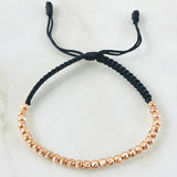 Black Beads Diamond Cut Bracelet 1.8gr / 18K Rose Gold ©