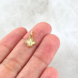 Clover Pendant 0.85gr / 0.6in 18K Yellow Gold Special Finish