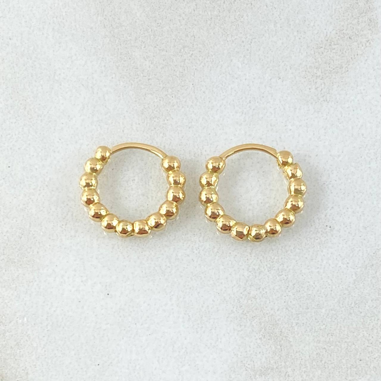 Candongas Aro Bolas 1.85 g / 1/2 in Oro Amarillo 18K