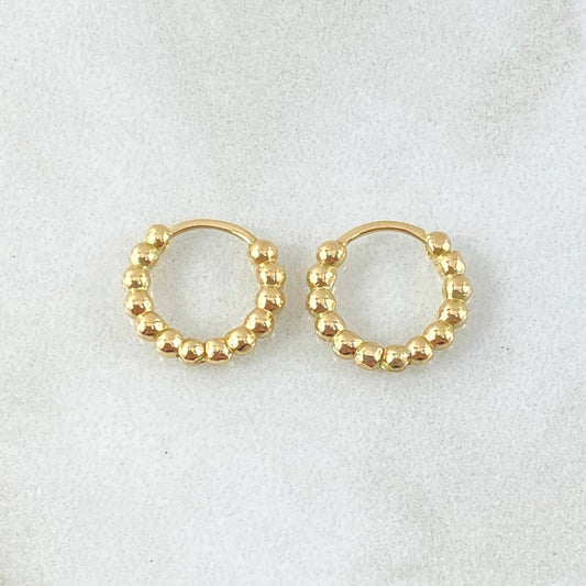Candongas Aro Bolas 1.85 g / 1/2 in Oro Amarillo 18K