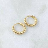 Hoop Earrings Hoop Beads 1.9gr / 1.2cm / 18K Yellow Gold *