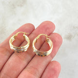 Hoop Earrings Aleja 2.4gr / 2.3cm / Three 18K Golds