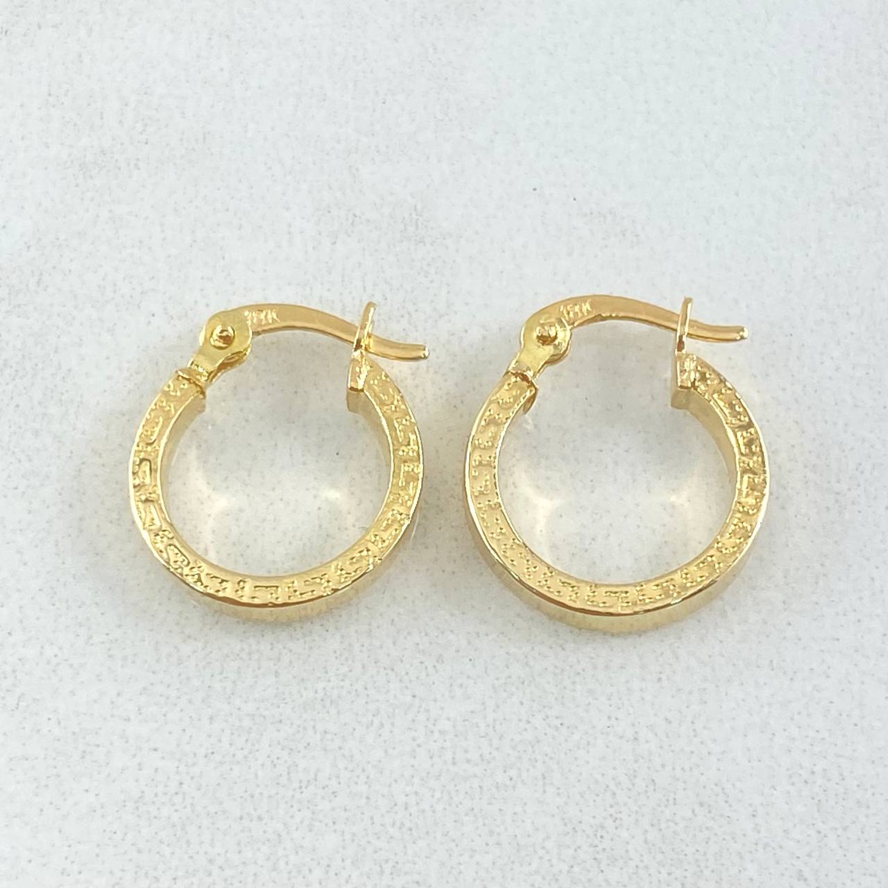 Tribal Hoop Earrings 1.2gr / 0.6in / 18K Gold