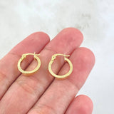 Tribal Hoop Earrings 1.2gr / 0.6in / 18K Gold