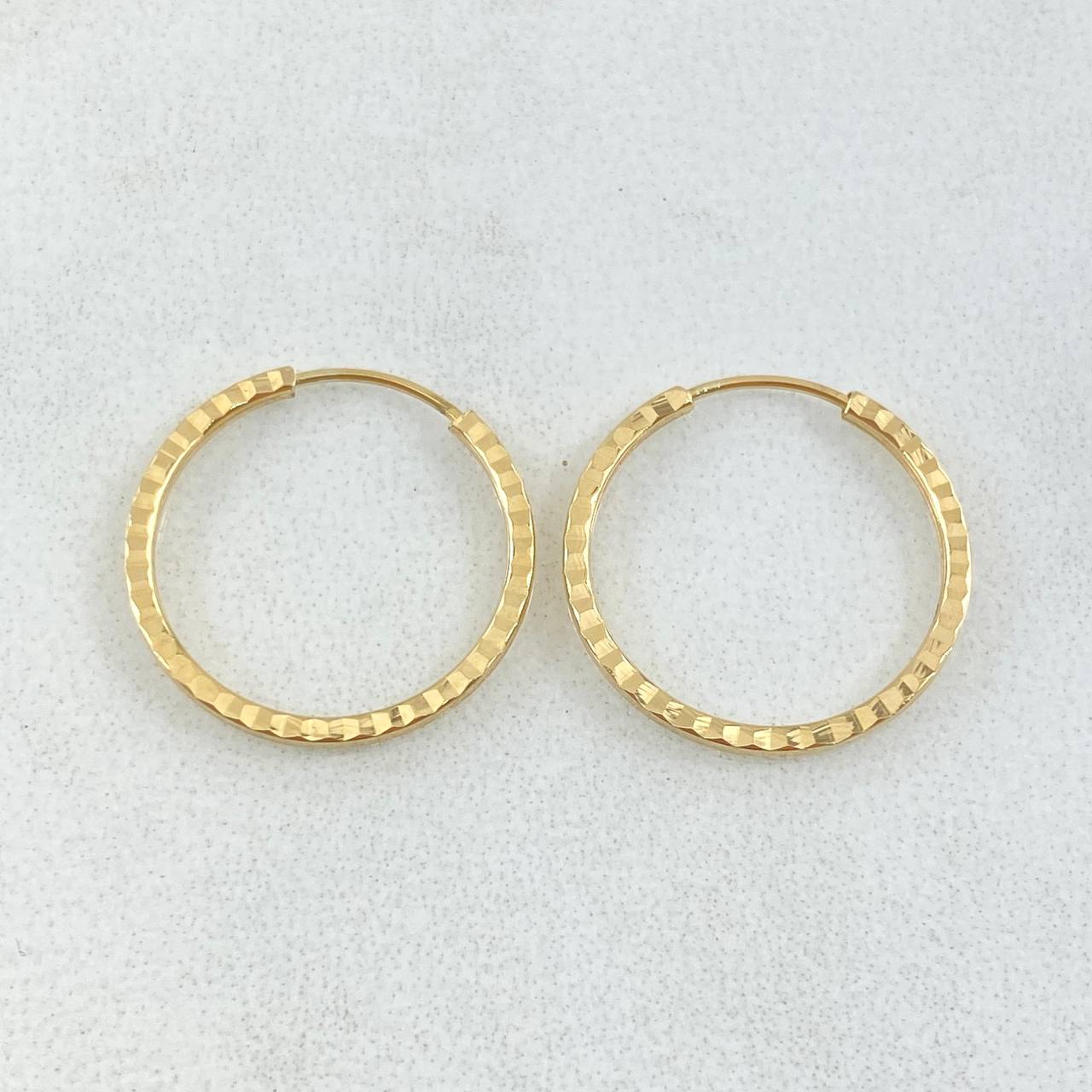 Candongas Aro Rayado 0.95gr / 3/4 in / Oro Amarillo 18K *