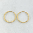 Hoop Earrings Striped Hoop 0.75gr / 0.6in / 18K Gold Yellow