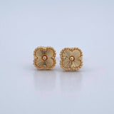 Clover Stud Earrings Center 1.8gr / 18K Yellow Gold Nac.Esp.