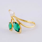 Laurel Leaf Ring Asymmetrical 1.4 g / T6 Yellow Gold 18K