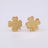 Stud Earrings Flower Clover 2.15 g / in / 8 mm Yellow Gold 18K