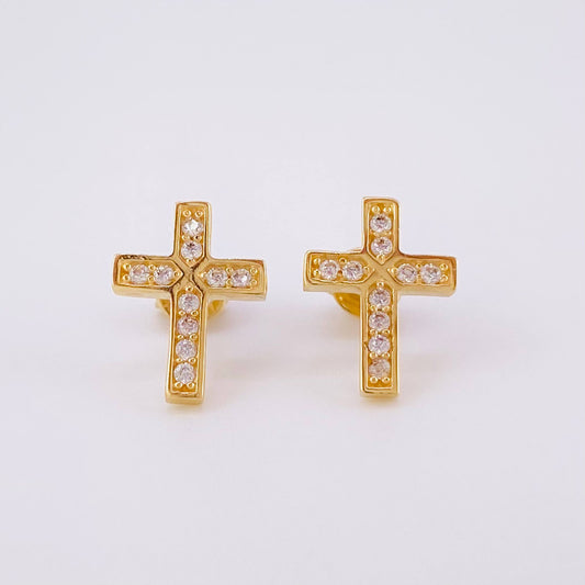 Topos Cruz Tupida 2.25 g / in / 12 mm Oro Amarillo 18K