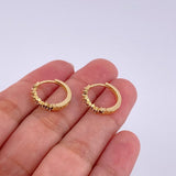 Candongas Carril Punteado 2.7 g / 1/2 in Oro Amarillo 18K