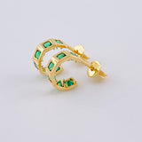 Stud Earrings Linear Mosaic 2 g / 1/2 in / 1.4 mm Yellow Gold 18K