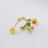 Stud Earrings Linear Mosaic 2 g / 1/2 in / 1.4 mm Yellow Gold 18K