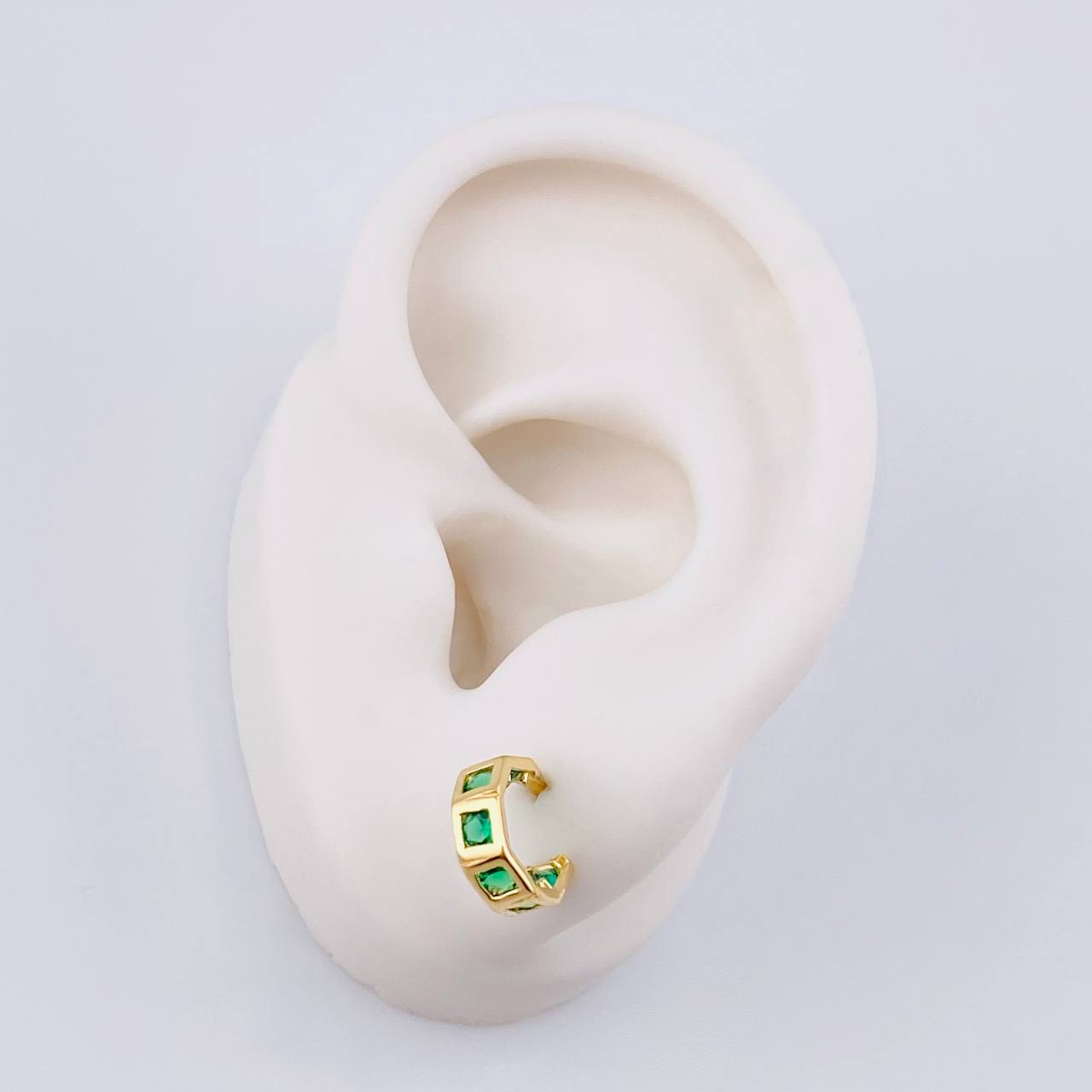 Stud Earrings Linear Mosaic 2 g / 1/2 in / 1.4 mm Yellow Gold 18K