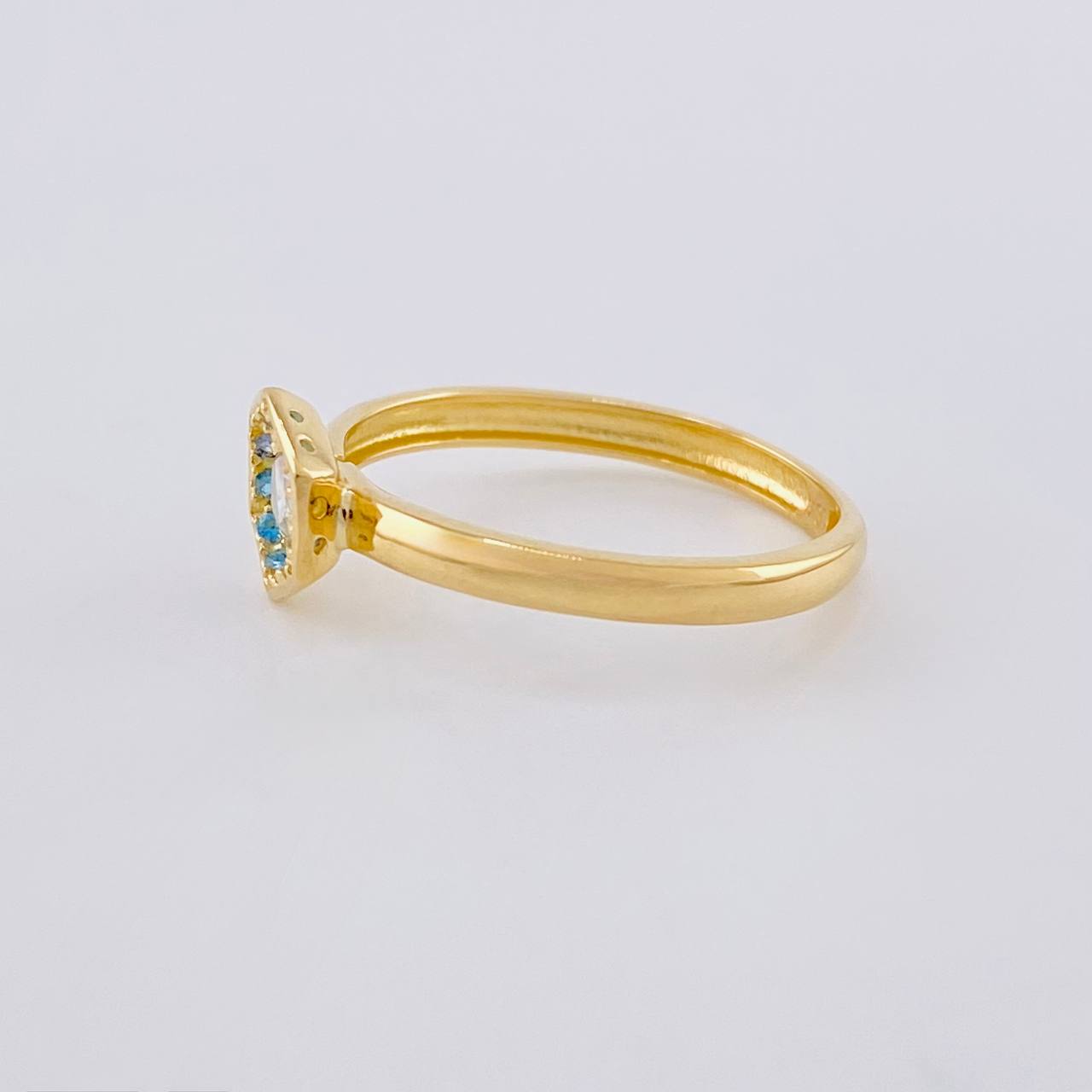 Anillo Halo Hexagonal 2 g / T7 Oro Amarillo 18K