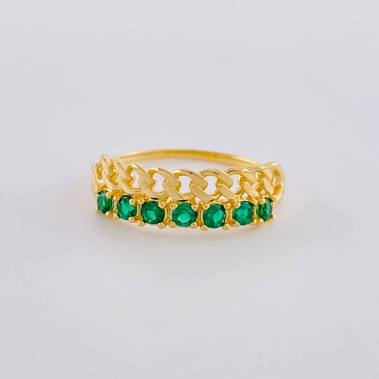 Anillo Hilera Cubana 2.3 g / T7 1/4 Oro Amarillo 18K