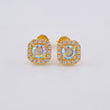 Topos Halo Cuadrado 2.45 g / in / 7.4 mm Oro Amarillo 18K