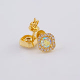 Topos Halo Cuadrado 2.45 g / in / 7.4 mm Oro Amarillo 18K