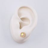 Topos Halo Cuadrado 2.45 g / in / 7.4 mm Oro Amarillo 18K