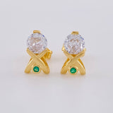Stud Earrings Stone 2.2 g / in / 10.5 mm Yellow Gold 18K