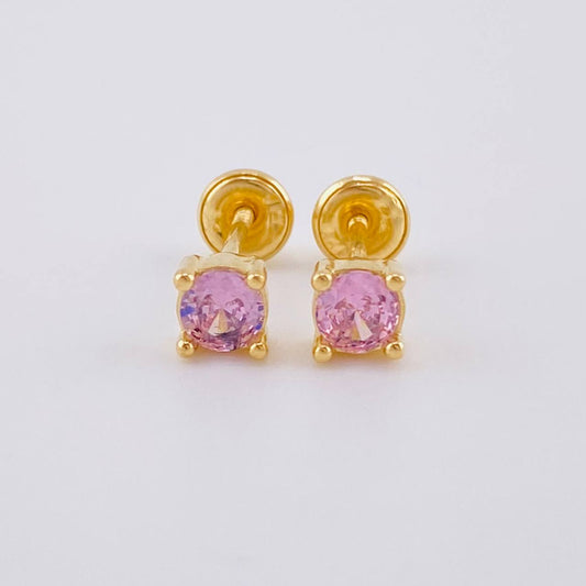 Topos Cuatro Garras 1.55 g / in / 4.4 mm Oro Amarillo 18K