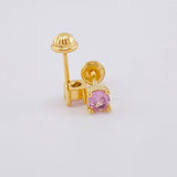 Stud Earrings Four Prongs 1.55 g / in / 4.4 mm Yellow Gold 18K
