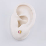 Stud Earrings Four Prongs 1.55 g / in / 4.4 mm Yellow Gold 18K