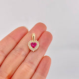 Topos Set Corazón Halo Tupido 6.8g / in / 13.2mm Oro Amarillo 18K
