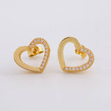 Topos Set Silueta Corazón Doble 4.3g / in / 11.05mm Oro Amarillo 18K