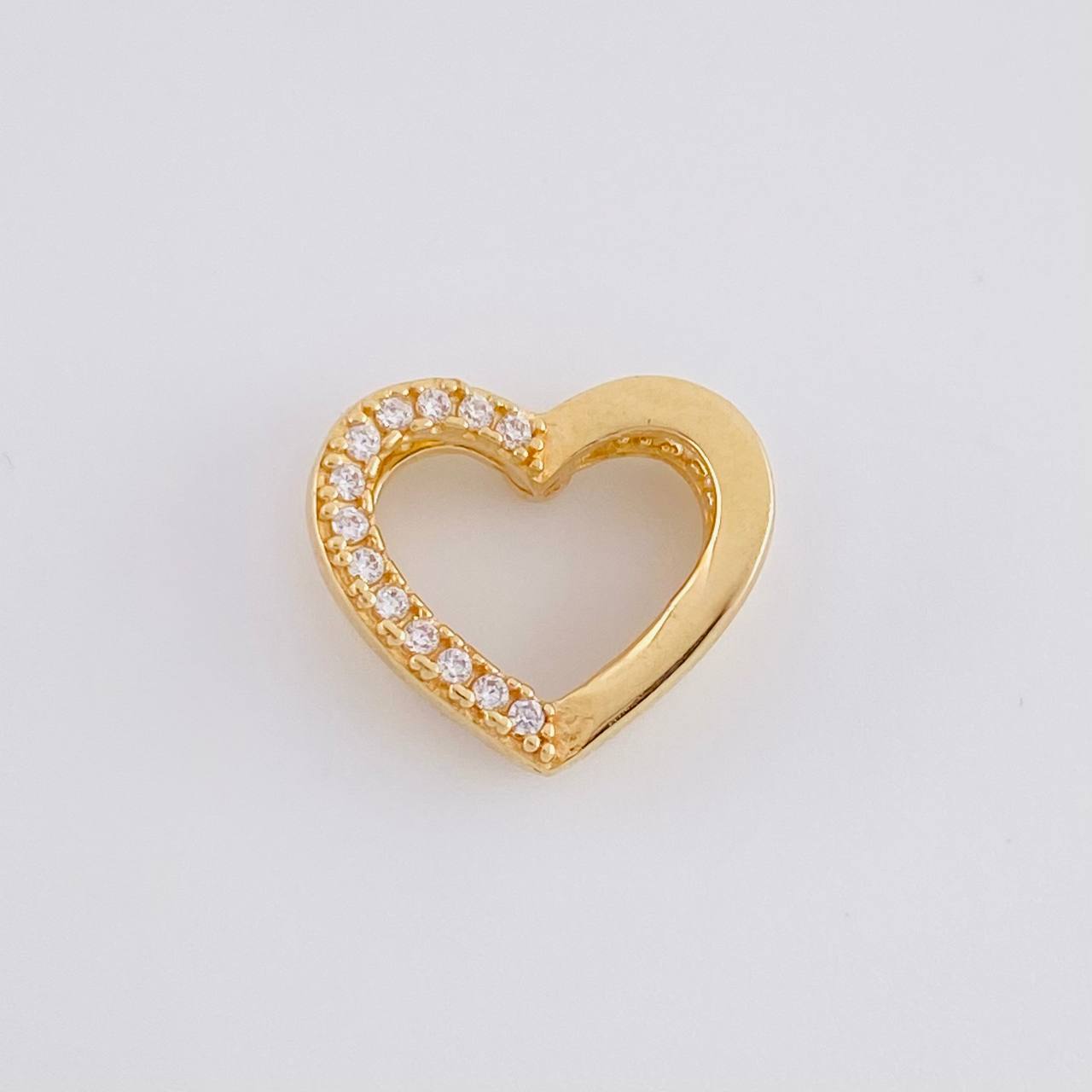 Topos Set Silueta Corazón Doble 4.3g / in / 11.05mm Oro Amarillo 18K