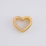 Topos Set Silueta Corazón Doble 4.3g / in / 11.05mm Oro Amarillo 18K