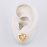 Topos Set Silueta Corazón Doble 4.3g / in / 11.05mm Oro Amarillo 18K