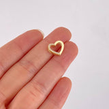 Topos Set Silueta Corazón Doble 4.3g / in / 11.05mm Oro Amarillo 18K