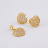 Topos Set Corazón Tupido 5.25g / in / 12.7mm Oro Amarillo 18K