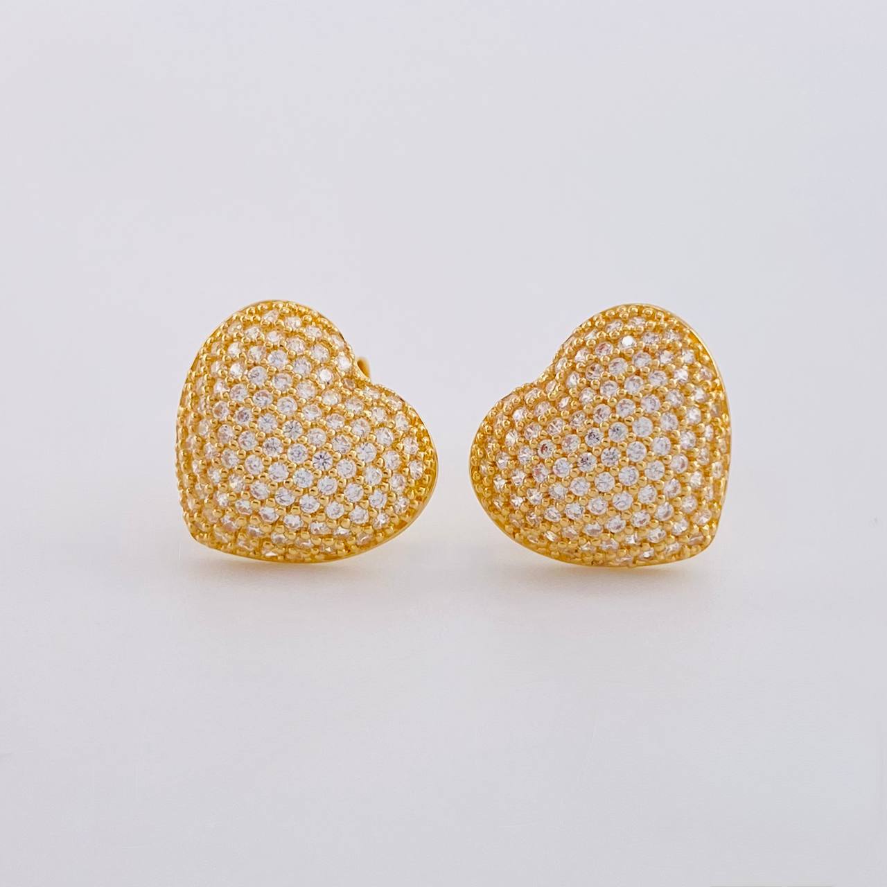 Topos Set Corazón Tupido 5.25g / in / 12.7mm Oro Amarillo 18K
