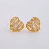 Topos Set Corazón Tupido 5.25g / in / 12.7mm Oro Amarillo 18K