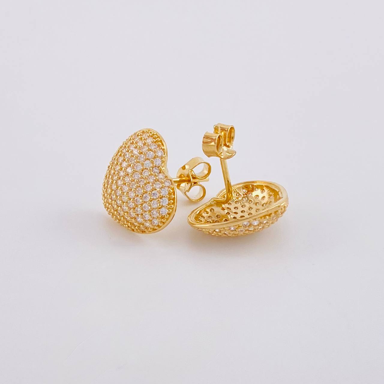 Topos Set Corazón Tupido 5.25g / in / 12.7mm Oro Amarillo 18K