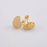 Topos Set Corazón Tupido 5.25g / in / 12.7mm Oro Amarillo 18K