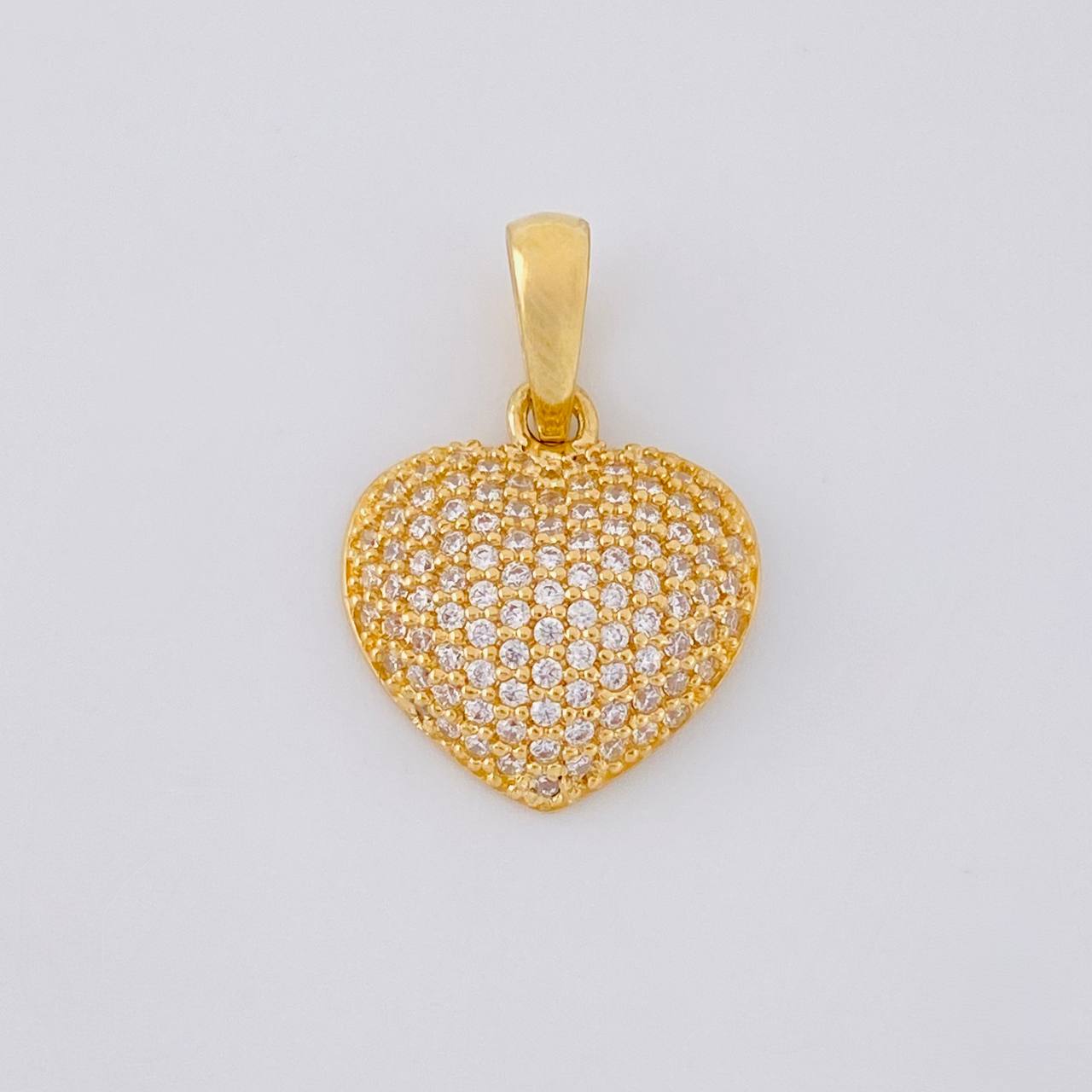 Topos Set Corazón Tupido 5.25g / in / 12.7mm Oro Amarillo 18K