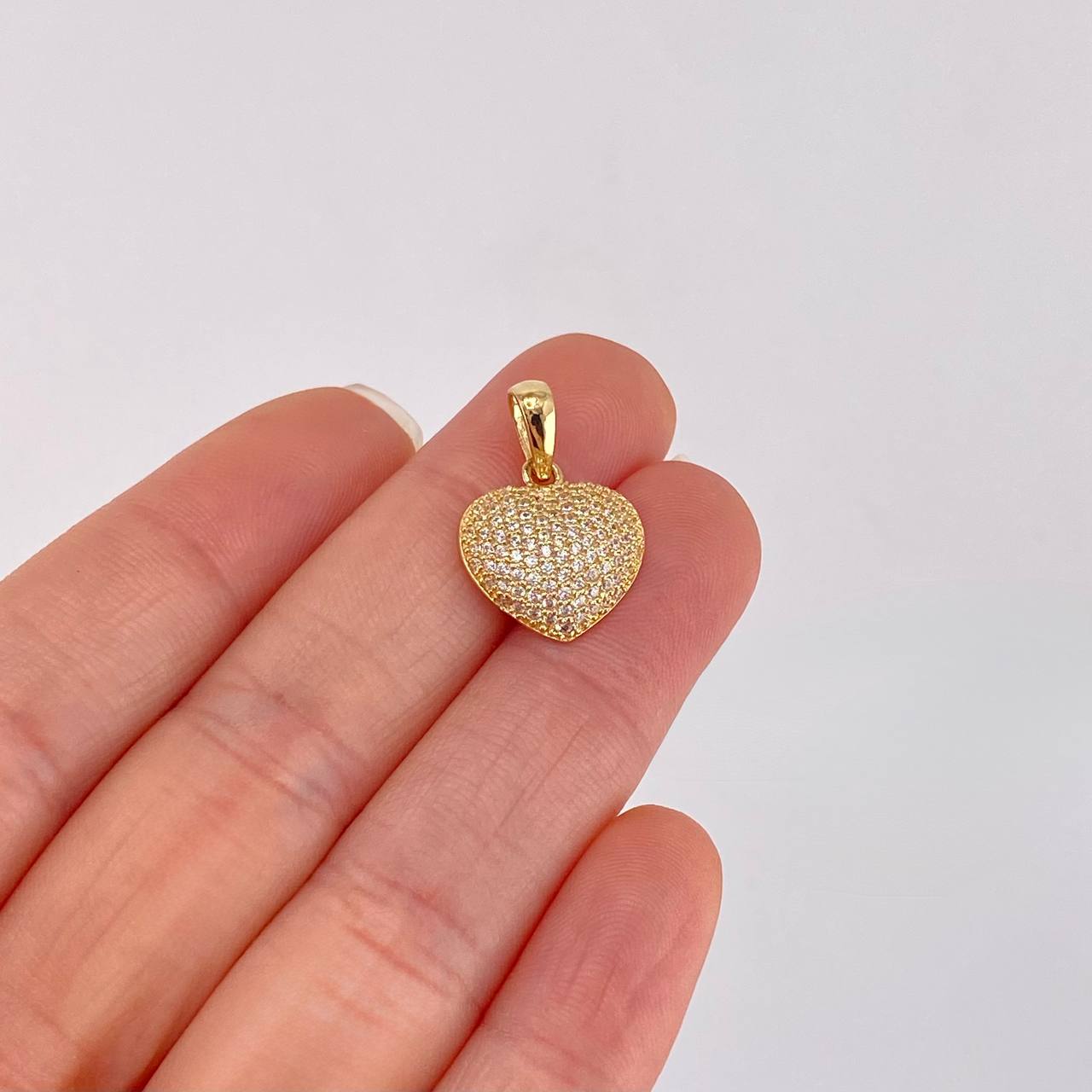 Topos Set Corazón Tupido 5.25g / in / 12.7mm Oro Amarillo 18K