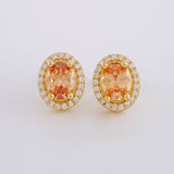 Topos Set Ovalo Tupido 6.35g / in / 12.35mm Oro Amarillo 18K