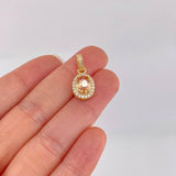 Topos Set Ovalo Tupido 6.35g / in / 12.35mm Oro Amarillo 18K