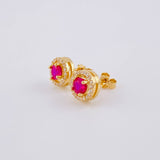 Topos Halo Tupido 3.3g / in / 8.85mm Oro Amarillo 18K