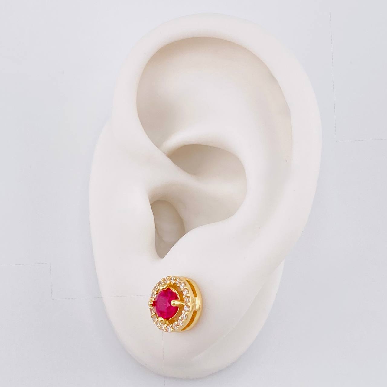 Topos Halo Tupido 3.3g / in / 8.85mm Oro Amarillo 18K