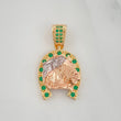 Pendant Horseshoe Horse 4.1 g / 1 in Three Golds 18K