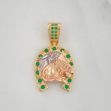 Pendant Horseshoe Horse 4.1 g / 1 in Three Golds 18K