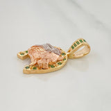 Pendant Horseshoe Horse 4.1 g / 1 in Three Golds 18K