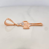 Pendant Cross Face of Christ 5 g / 1 3/4 in Two-Tone White Rose Gold 18K