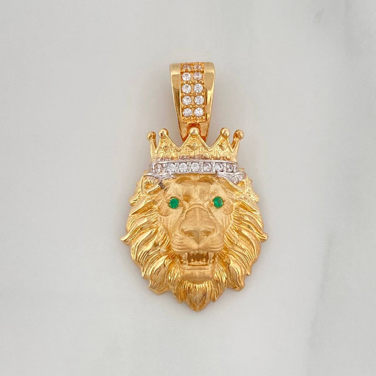 Dije León 3.55 g / 1 in Dos Oros Amarillo Blanco 18K