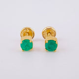 Topos Cuatro Garras Esmeraldas 57pts 1.3g / in / 4.6mm Oro Amarillo 18K